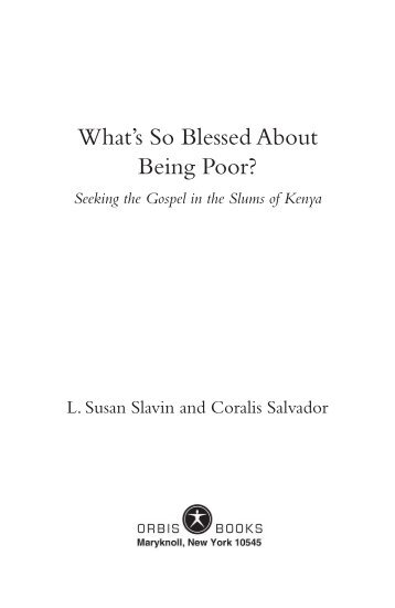 What's So Blessed About Being Poor? - Orbis Books