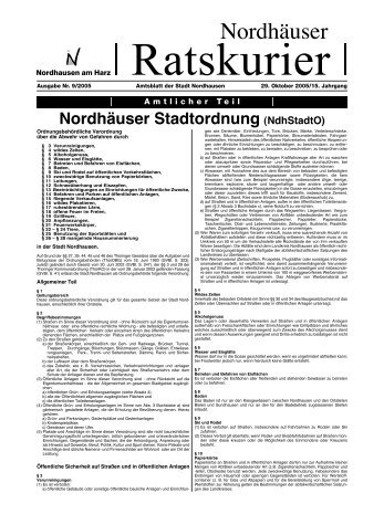 Nordhäuser Stadtordnung (NdhStadtO) - Stadt Nordhausen