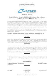 OFFERING MEMORANDUM Global Offering of up to ... - Nordex