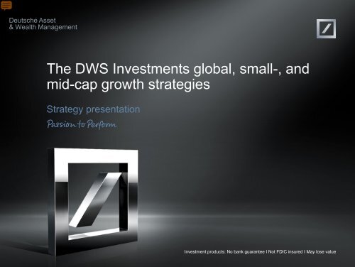 Presentation Dws Investments