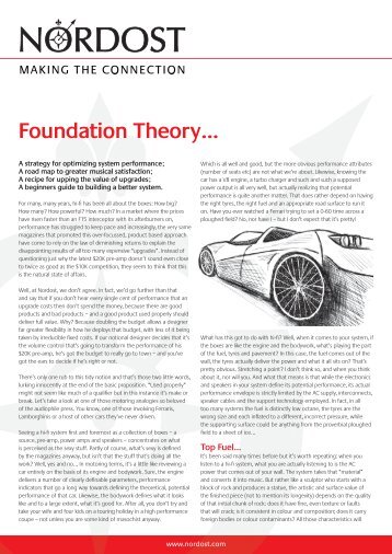 Foundation Theory… - Nordost