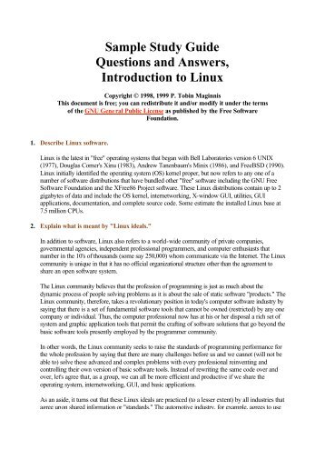 Q & A Introduction to Linux - Madasafish web space holding page