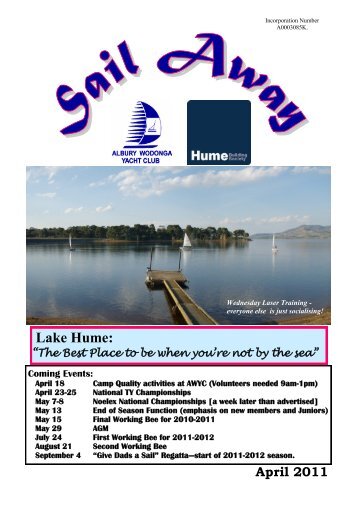 Sail Away Apr 11 - Albury-Wodonga Yacht Club