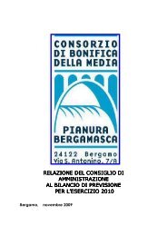 Relazione C.d.A. - Consorzio di Bonifica della Media Pianura ...