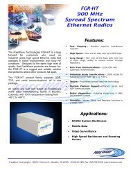 FGR-HT 900 MHz Spread Spectrum Ethernet Radios Features ...