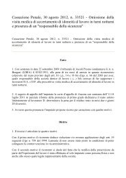 Cassazione Penale, 30 agosto 2012, n. 33521 - Omissione ... - Ospol