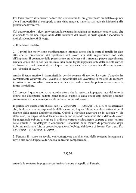 Cassazione Penale, 30 agosto 2012, n. 33521 - Omissione ... - Ospol
