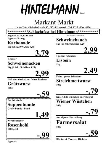 2,99 - Hintelmann GmbH Hammah