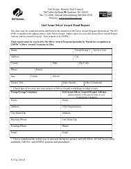 Girl Scout Silver Award Final Report - the Girl Scouts, Hornets' Nest ...