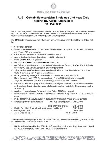Referat - Rotary Club Aarau-Alpenzeiger