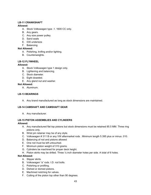 Official Rule Book - Lucas Oil Regional Off Road Racing