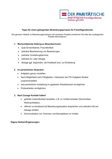 Tipps fÃ¼r einen gelingenden Bewerbungsprozess fÃ¼r ...