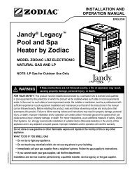 Jandy® Legacy™ Pool and Spa Heater by Zodiac ModeL Zodiac