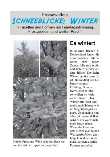 Presseweller: Es wintert