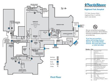 Highland Park Hospital Floor Plan Map - NorthShore