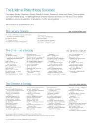 2010 Annual Report: Donor List - NorthShore