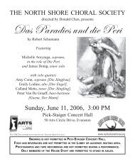 Das Paradies und die Peri - North Shore Choral Society