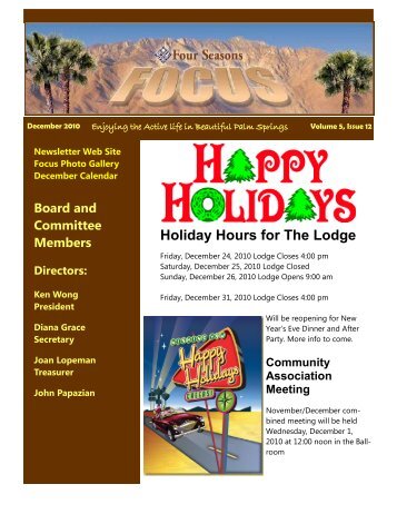 December 2010 - Newsletter Website