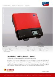 sunny boy 3000tl / 4000tl / 5000tl - Lokavis Energietechnik