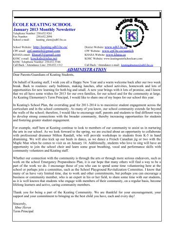 Keating January 2013 Newsletter.pdf - Keating Elementary