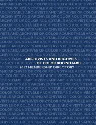 Archivists of Color Membership Directory - Society of American ...