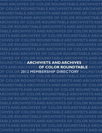 Archivists of Color Membership Directory - Society of American ...