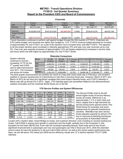 NOTICE OF MEETING AND AGENDA - Metro Transit