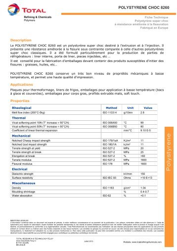 POLYSTYRENE CHOC 8260 - Total Refining & Chemicals