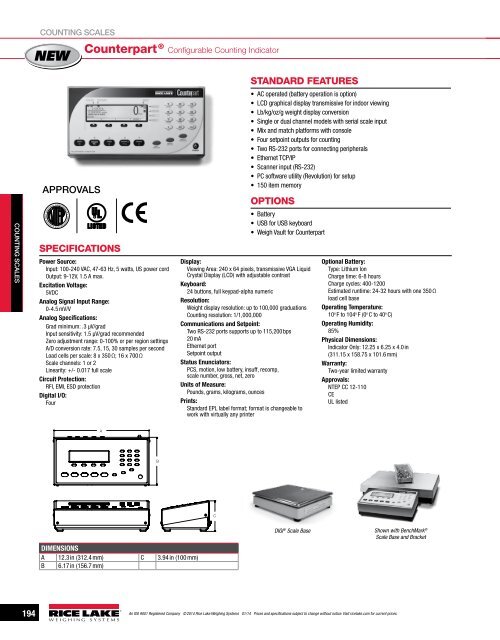 Counting Scales - Rice Lake Weighing Systems