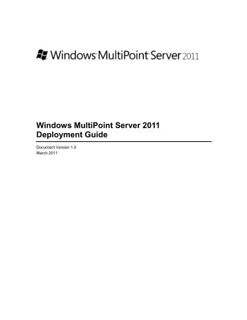 Windows MultiPoint Server 2011 Deployment Guide - ViewSonic