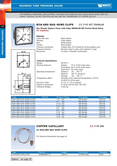 Pressure & Temperature Gauges - Watts Industries