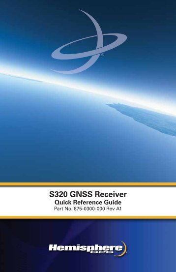 S320 Quick Reference Guide - Canal Geomatics
