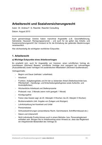 Arbeitsrecht / Sozialversicherungsrecht - Vitamin b