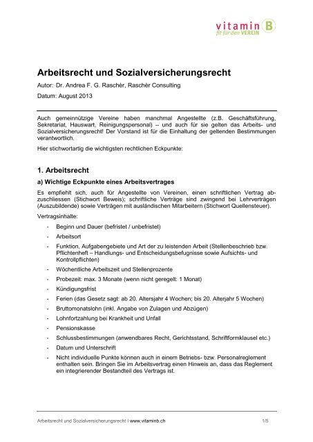 Arbeitsrecht / Sozialversicherungsrecht - Vitamin b