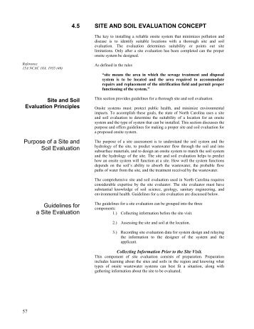 Chapter 4.5: Site and Soil Evaluation - Environmental Health Section