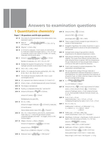 Answers to examination questions - Hodder Plus Home