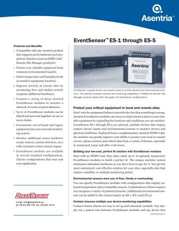 EventSensorâ¢ ES-1 through ES-5