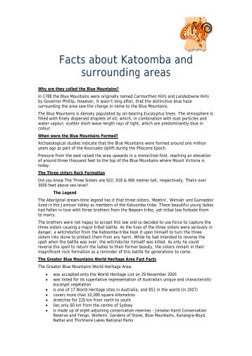 Facts about Katoomba and surrounding areas - Australasian ...