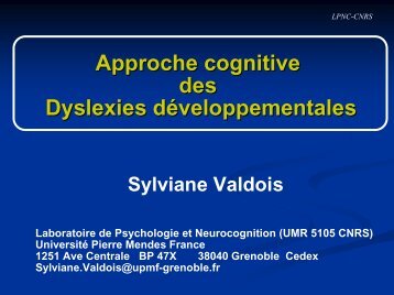 Dyslexie et apprentissage de la lecture - Institut des Sciences ...