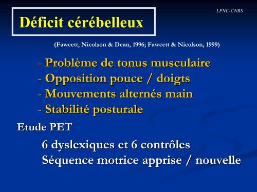 Dyslexie et apprentissage de la lecture - Institut des Sciences ...