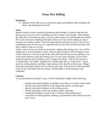 Descriptive essay proofreading checklist