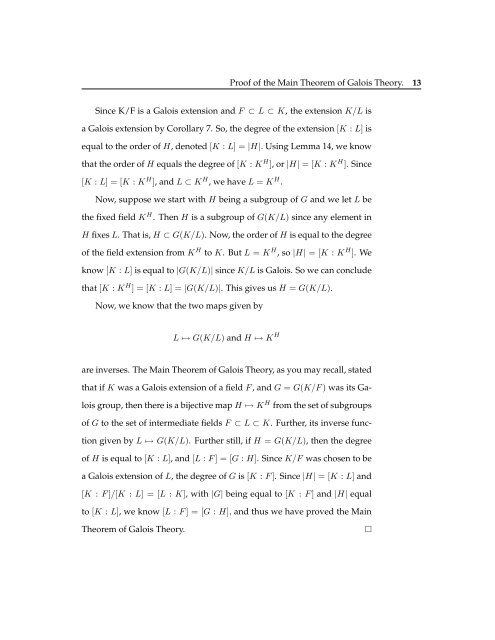 Galois Theory: A Study of Cyclotomic Field ... - Scripps College