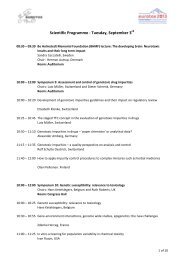 Scientific Programme - Tuesday, September 3 - Eurotox 2013