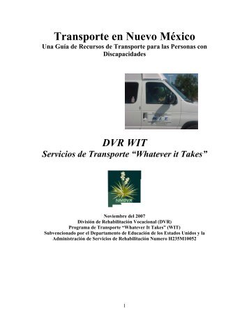 Transporte en Nuevo MÃ©xico - New Mexico Division of Vocational ...