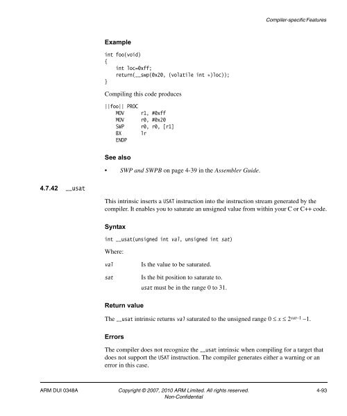 RealView Compilation Tools Compiler Reference Guide - ARM ...