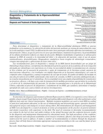 DiagnÃ³stico y Tratamiento de la Hipersensibilidad Dentinaria.