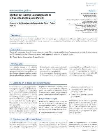 Cambios del Sistema Estomatognatico... .pdf - Revista Dental de Chile