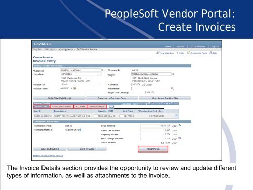 PeopleSoft Vendor Portal Functionality - Ascension Health