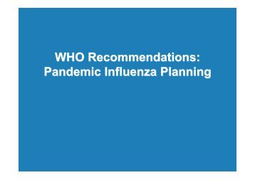 WHO Pandemic Preparedness Guidance