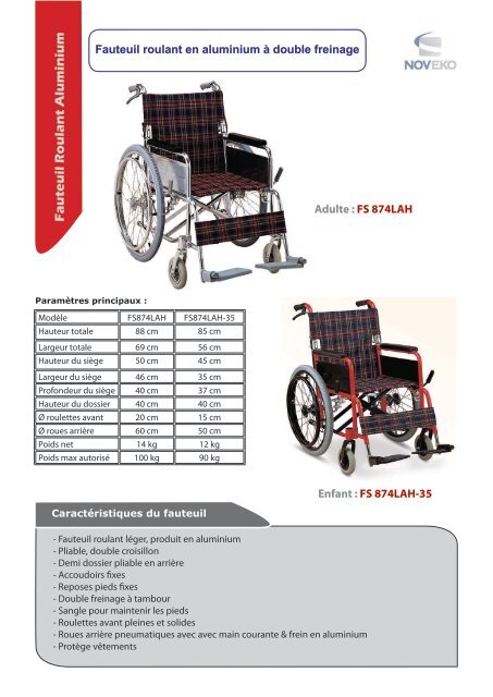 Fauteuil Roulant Aluminium - NOVEKO Algerie